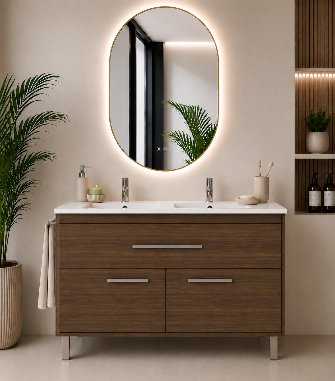BAHÍA bathroom vanity unit with basin, drawer and 2 doors