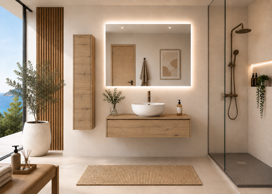 FORMENTERA Estepa wall-hung bathroom vanity unit with countertop basin