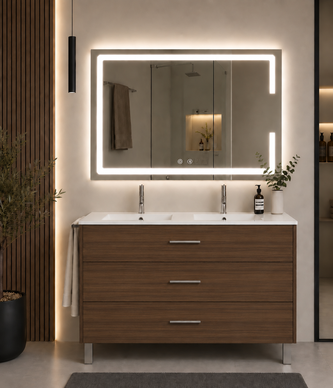 RIBERA floor-standing bathroom vanity unit with basin and 3 drawers