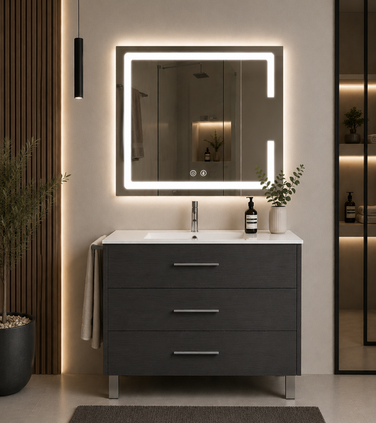 RIBERA floor-standing bathroom vanity unit with basin and 3 drawers