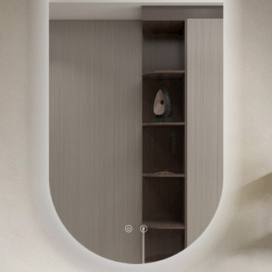 SELENE curved LED bathroom mirror with anti-fog