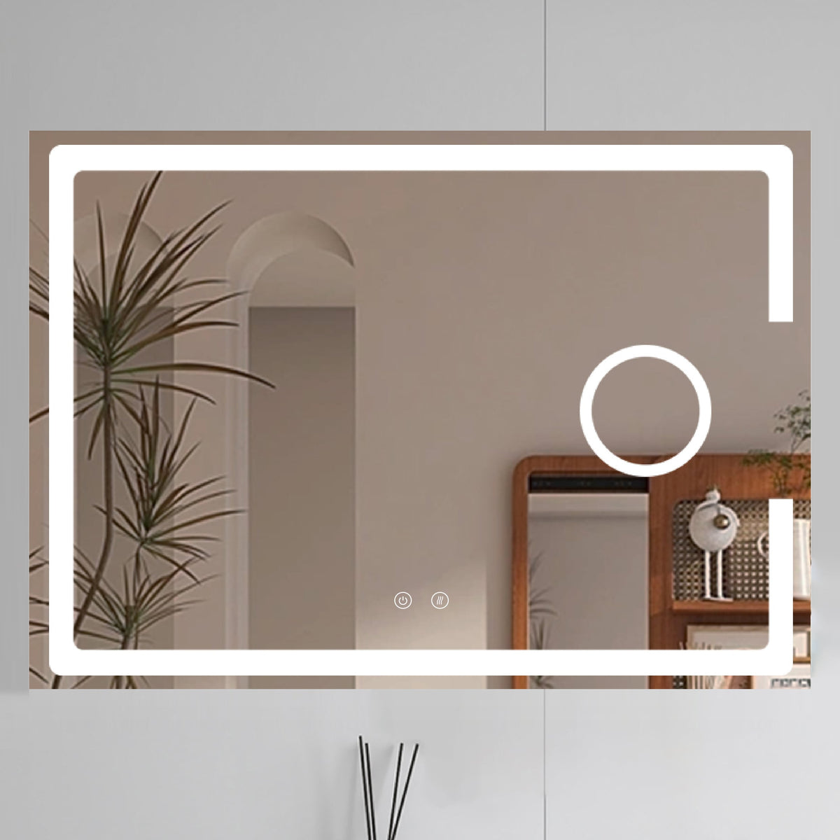 BALI LED bathroom mirror with 3x magnifier and anti-fog