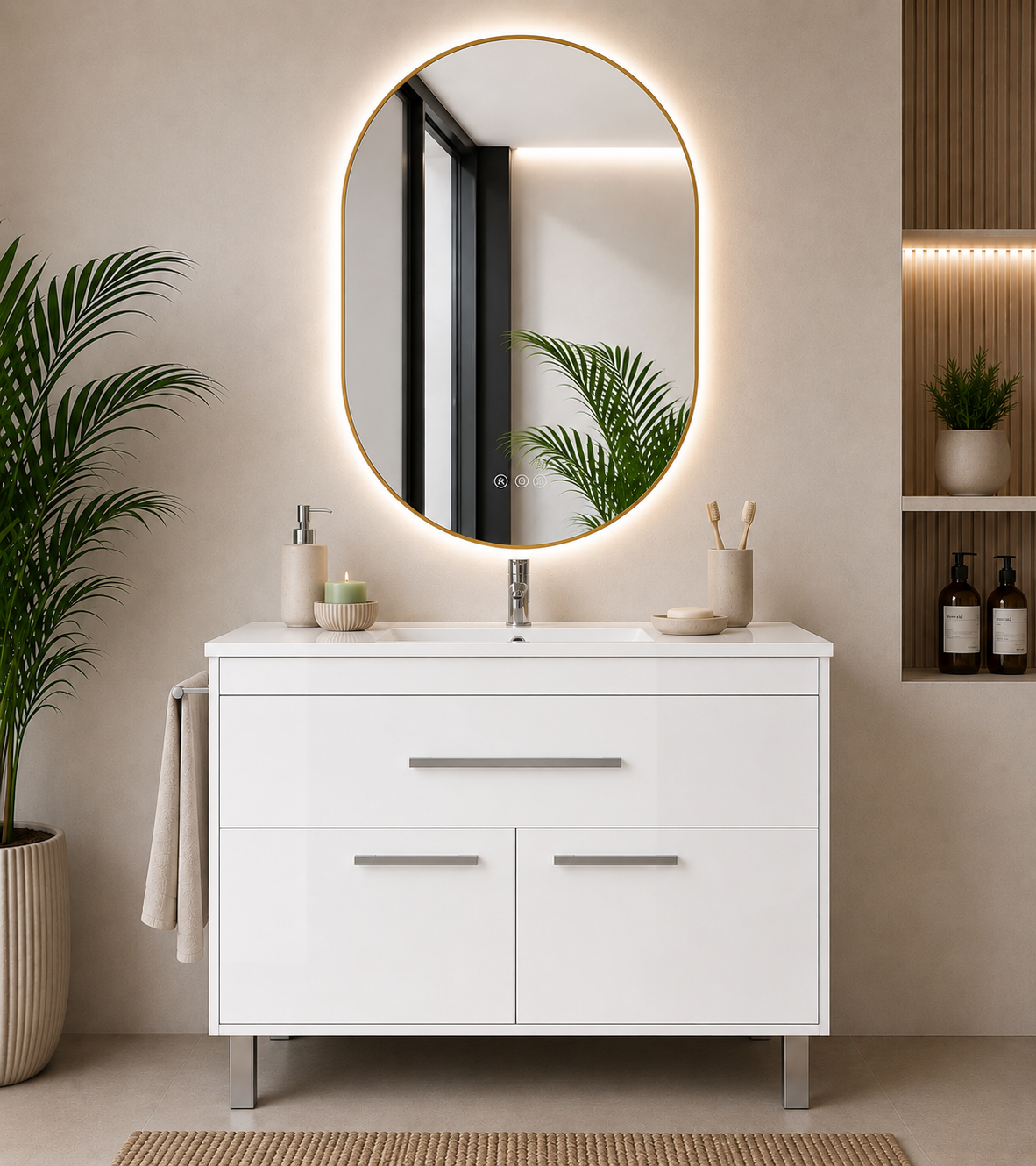 BAHÍA bathroom vanity unit with basin, drawer and 2 doors
