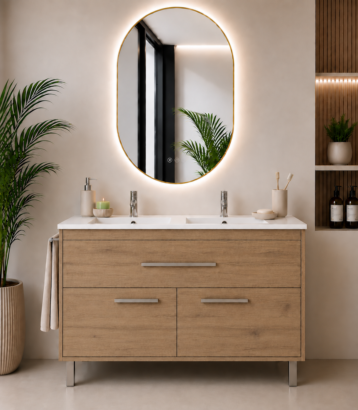 BAHÍA bathroom vanity unit with basin, drawer and 2 doors
