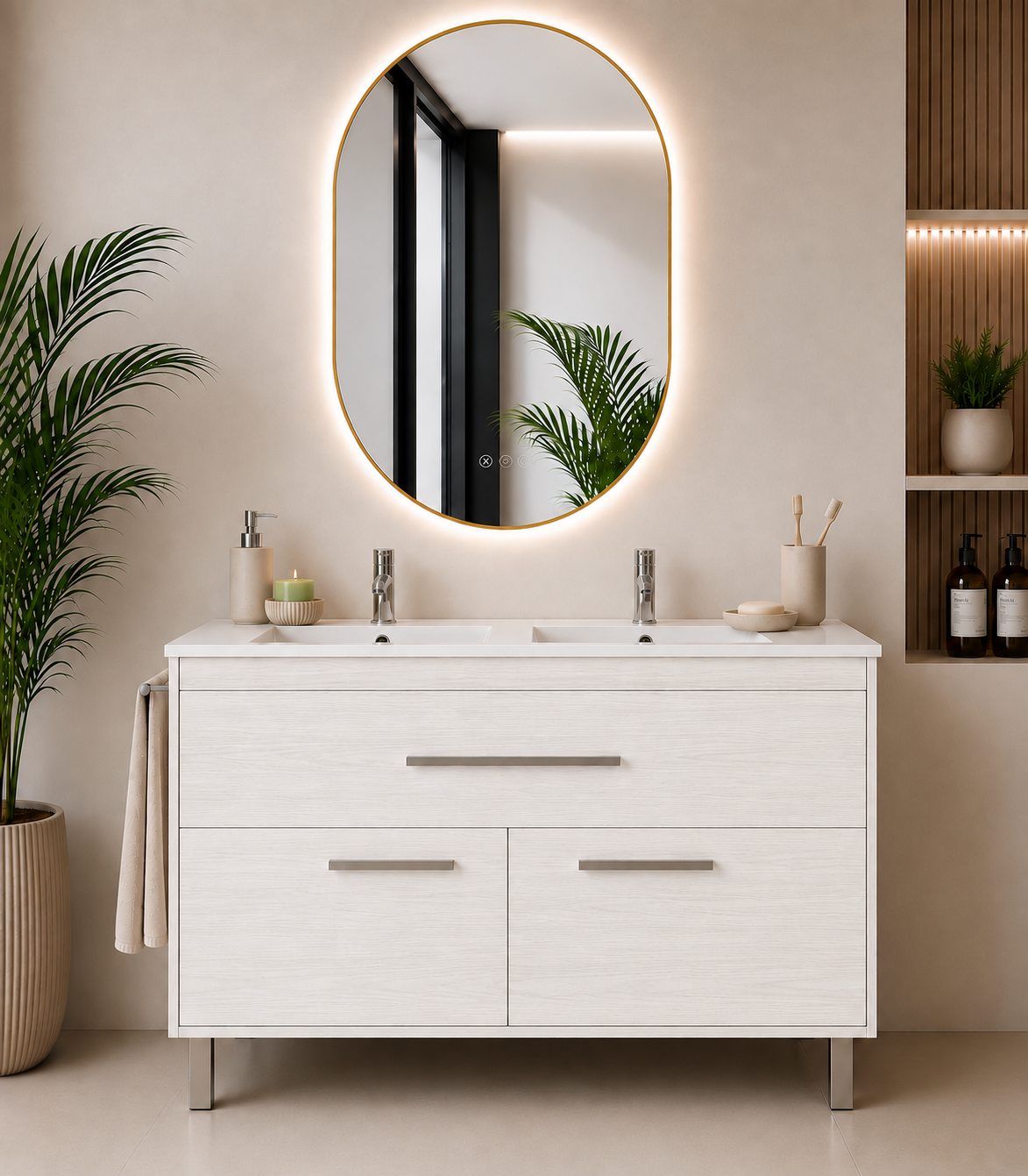 BAHÍA bathroom vanity unit with basin, drawer and 2 doors