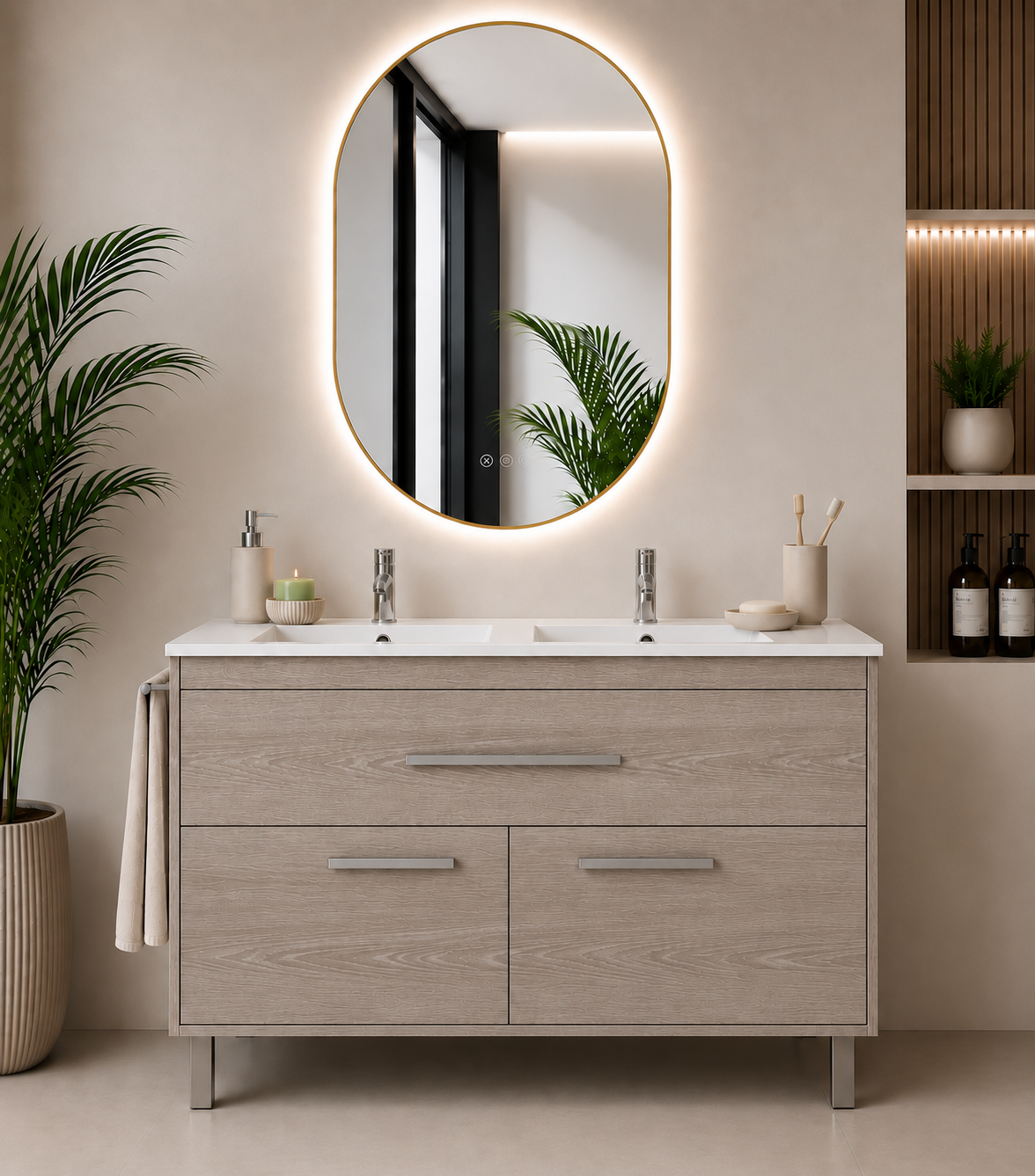 BAHÍA bathroom vanity unit with basin, drawer and 2 doors