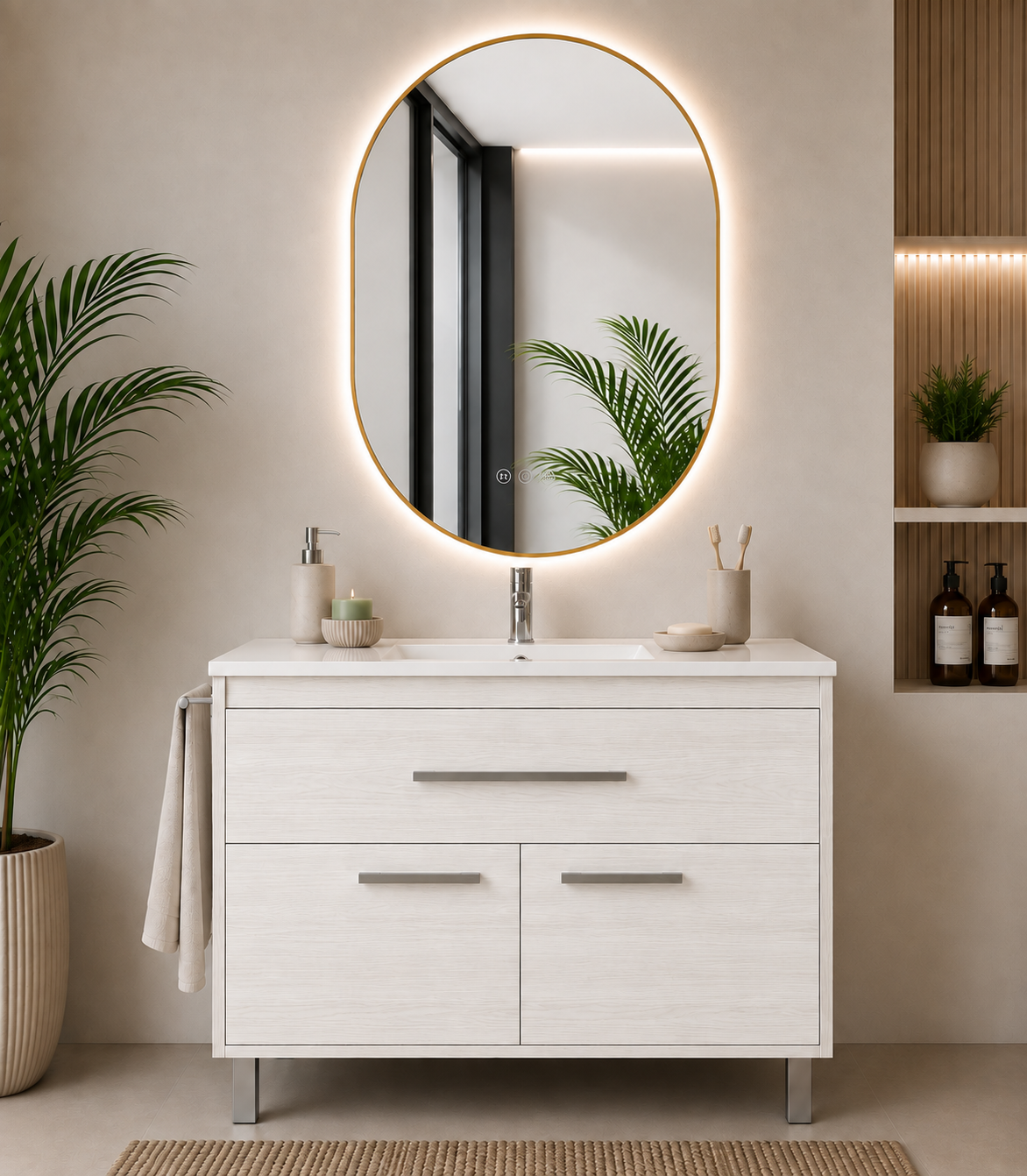 BAHÍA bathroom vanity unit with basin, drawer and 2 doors