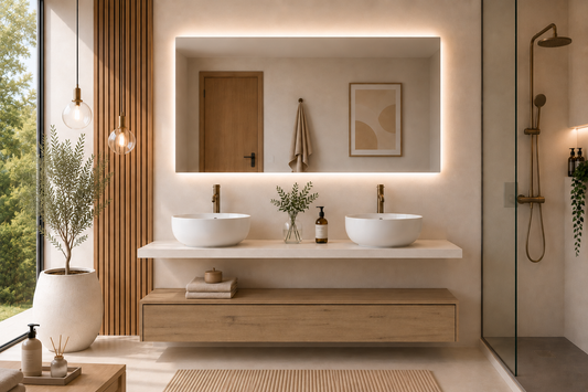 CERDEÑA wall-hung bathroom vanity unit with worktop and basin