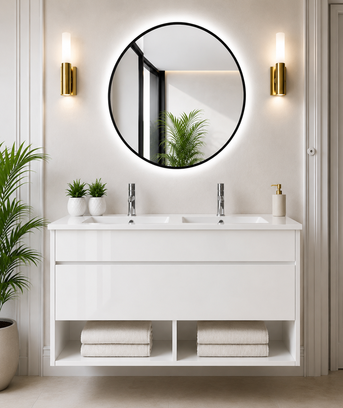 NEBARI wall-hung bathroom vanity unit with drawer and basin