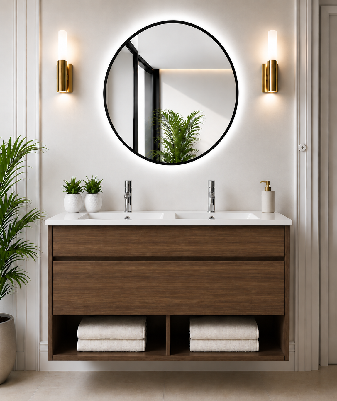NEBARI wall-hung bathroom vanity unit with drawer and basin