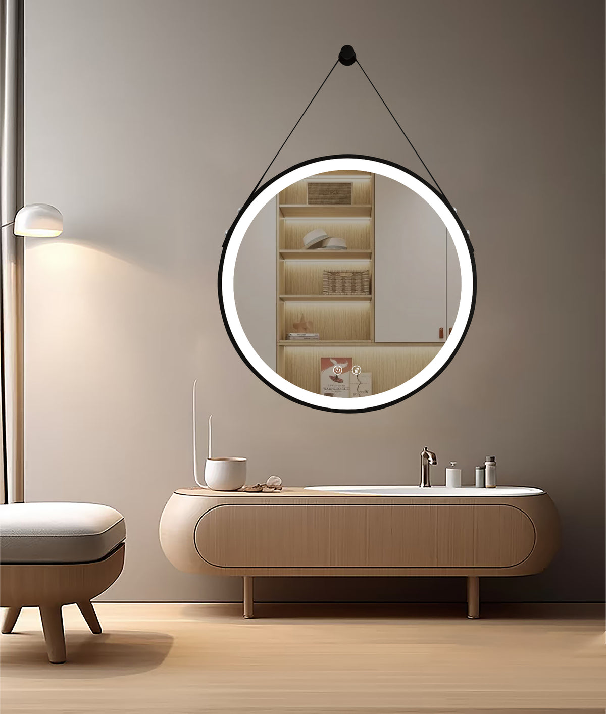 Espejo de baño LED OLYMPUS Black BiLED con antivaho