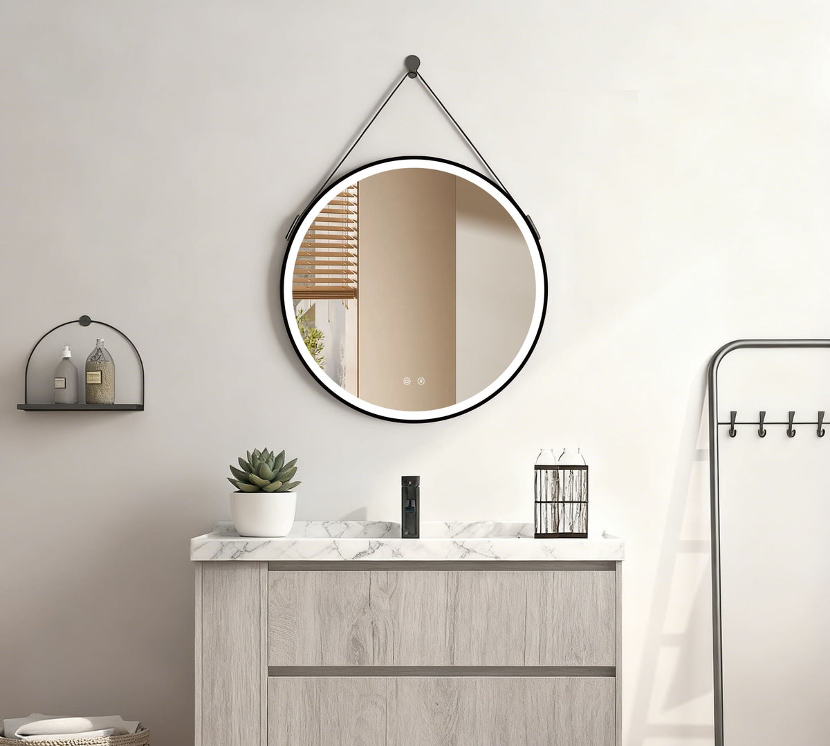 OLYMPUS Gold BiLED bathroom mirror with anti-fog