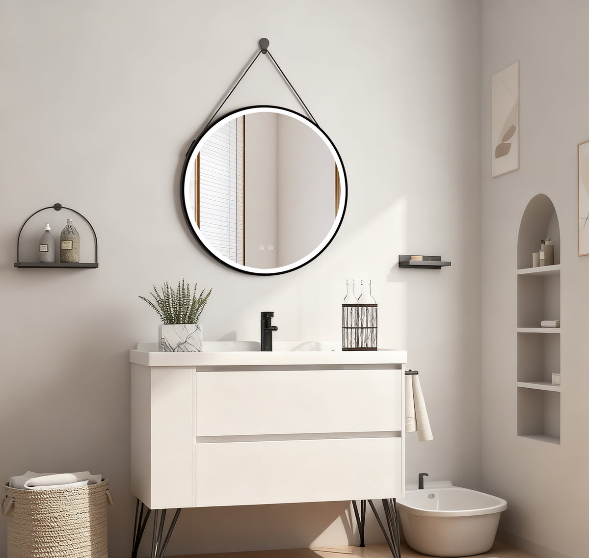OLYMPUS Gold BiLED bathroom mirror with anti-fog