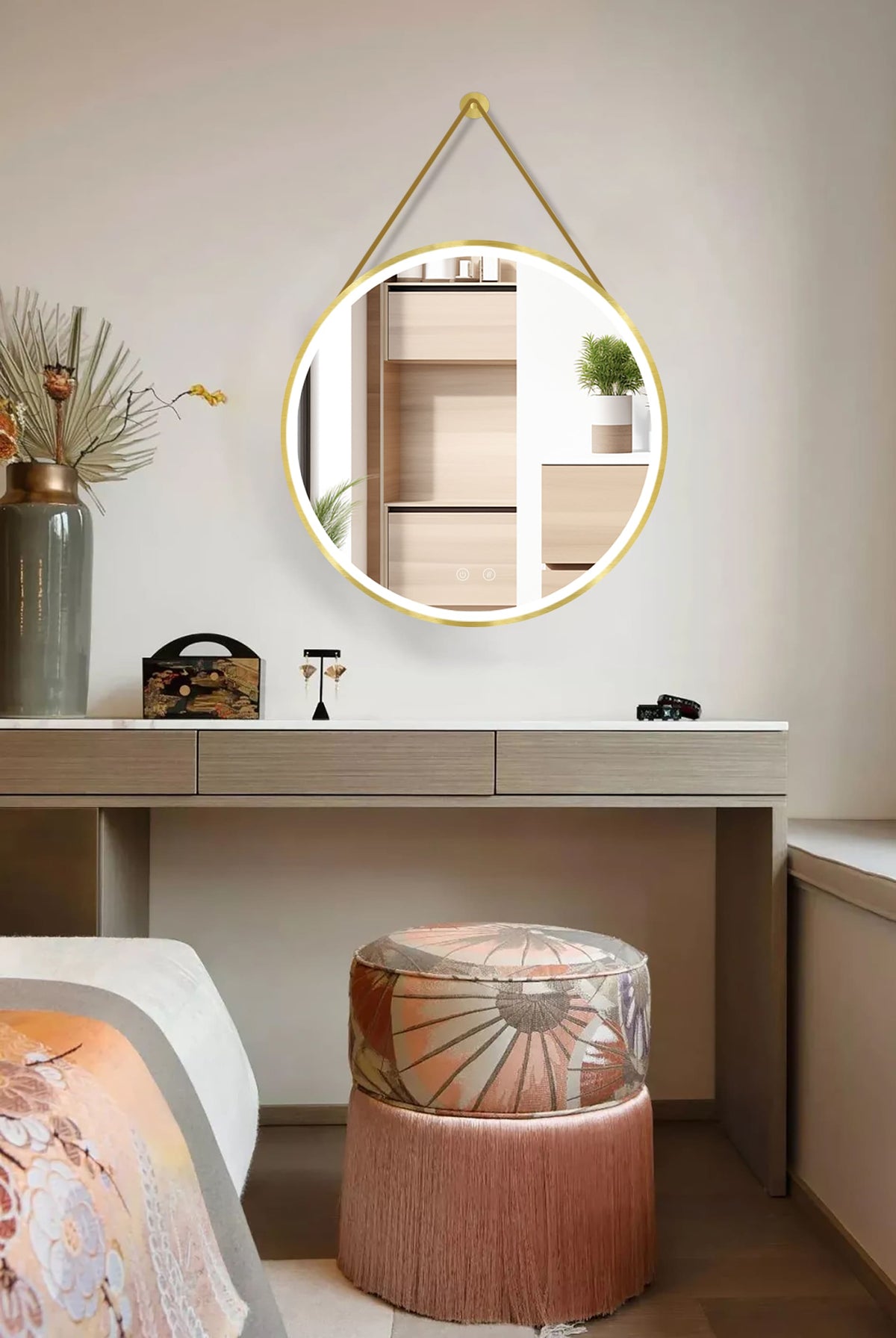 OLYMPUS Gold BiLED bathroom mirror with anti-fog