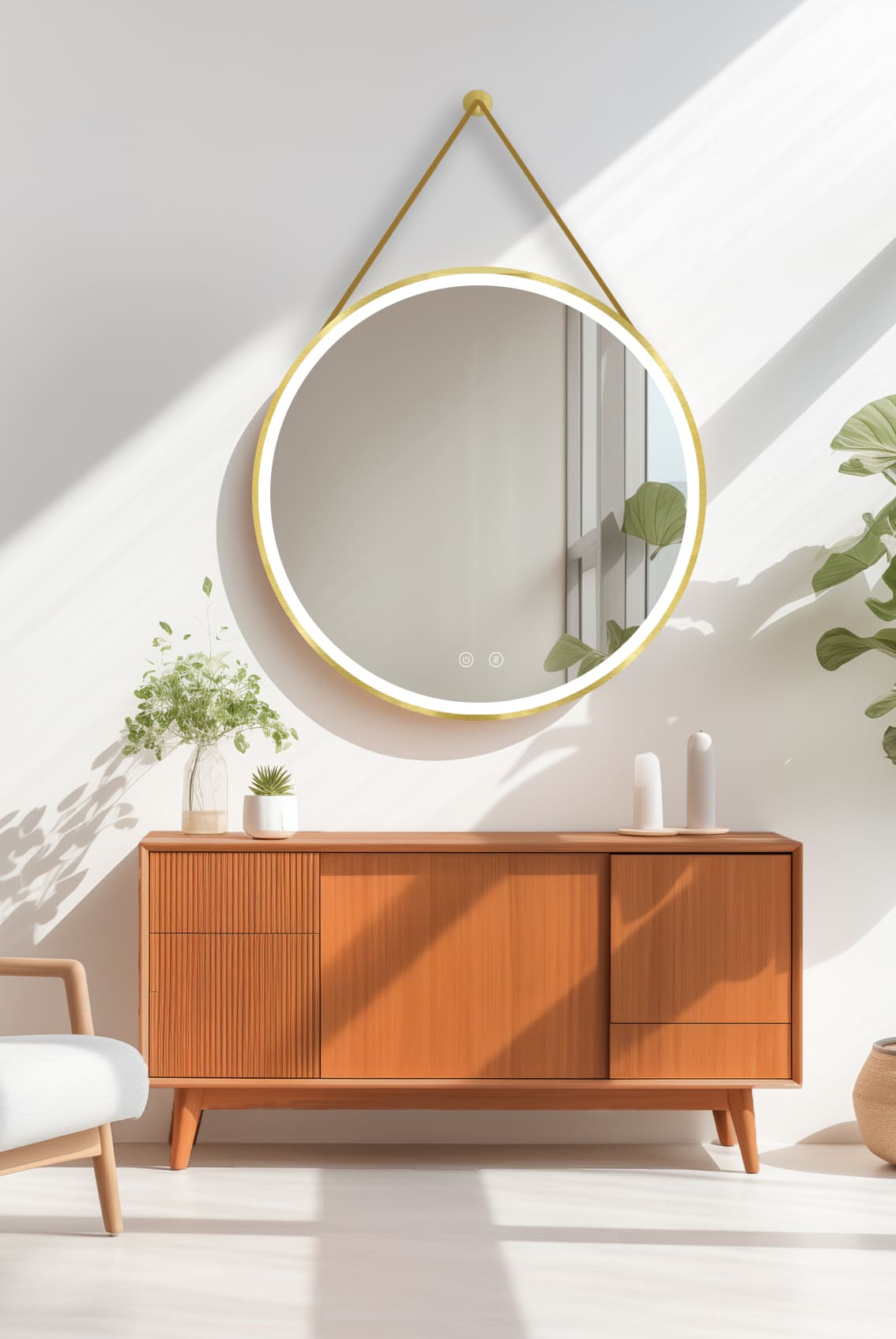 OLYMPUS Gold BiLED bathroom mirror with anti-fog