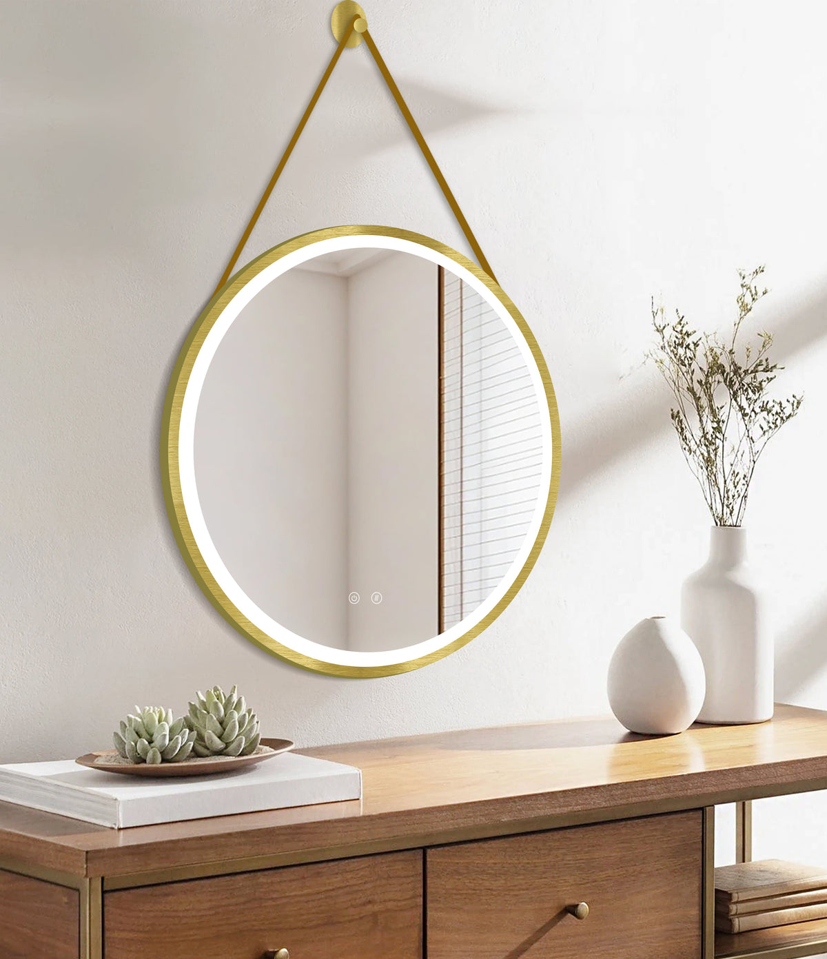 OLYMPUS Gold BiLED bathroom mirror with anti-fog
