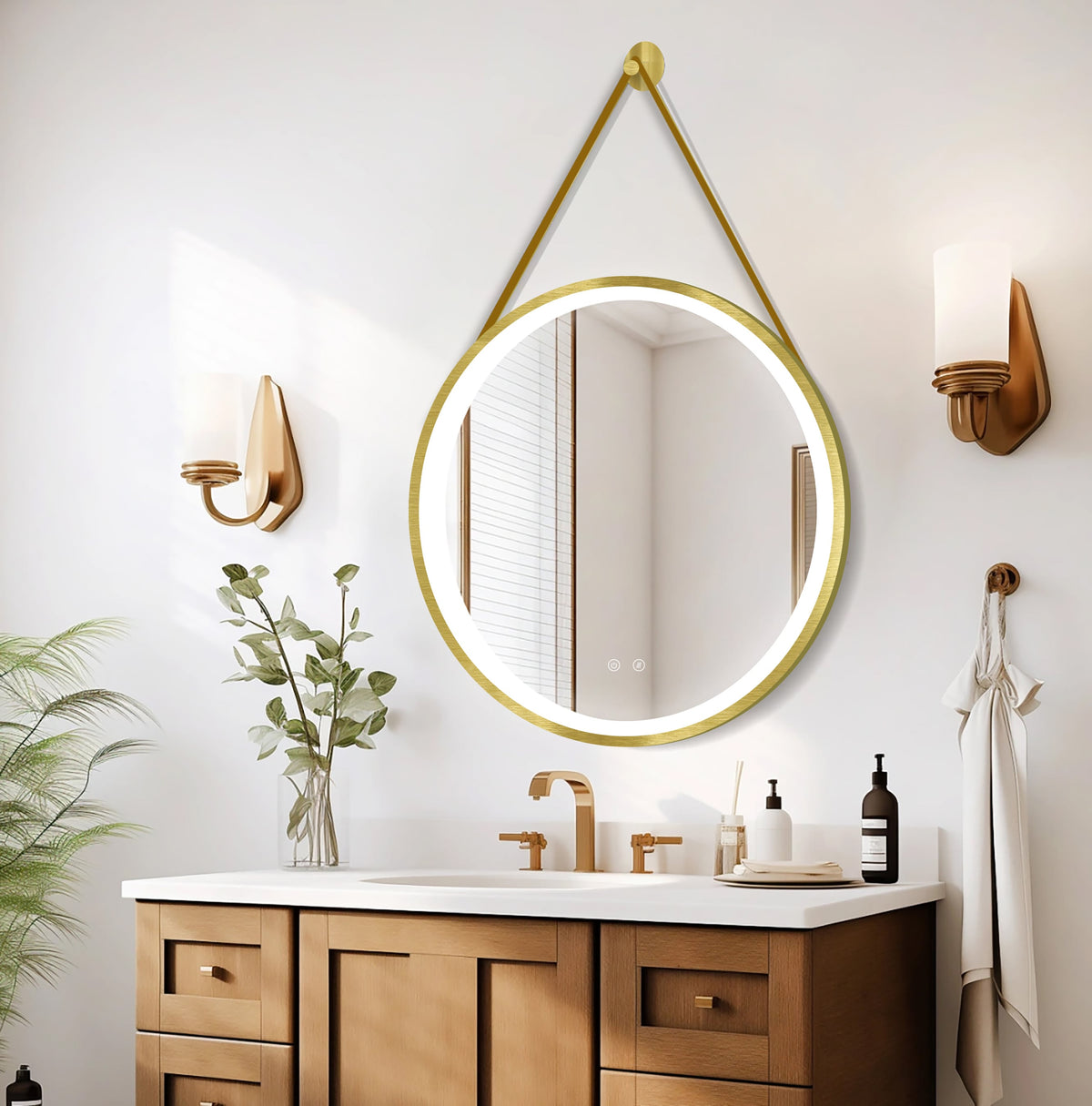 OLYMPUS Gold BiLED bathroom mirror with anti-fog