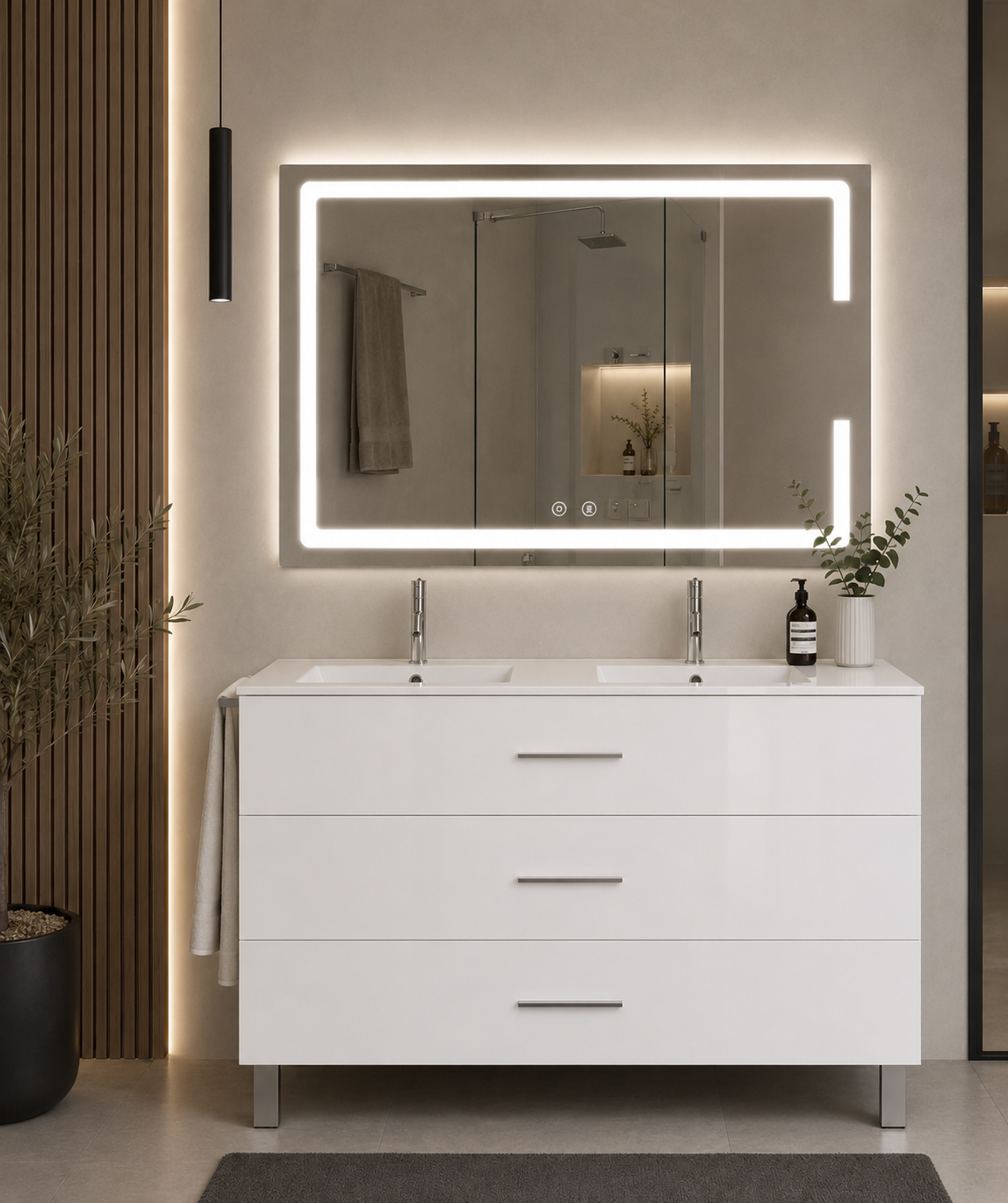 RIBERA floor-standing bathroom vanity unit with basin and 3 drawers