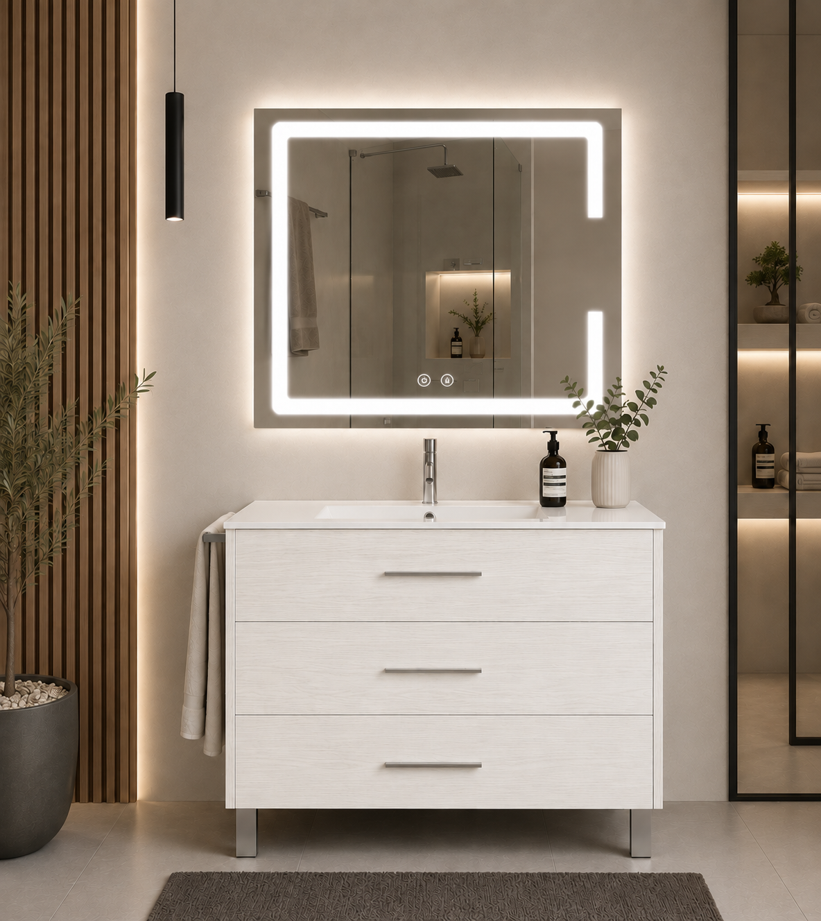 RIBERA floor-standing bathroom vanity unit with basin and 3 drawers